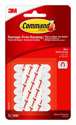 Picture of Command Replacement Strips, White, Medium, 12 Strips, Re-Hang Indoor Hooks (17020-ES)