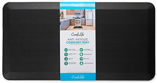 Picture of ComfiLife Anti Fatigue Floor Mat - 3/4 Inch Thick Perfect Kitchen Mat, Standing Desk Mat - Comfort at Home, Office, Garage - Durable - Stain Resistant - Non-Slip Bottom (20" x 39", Black)