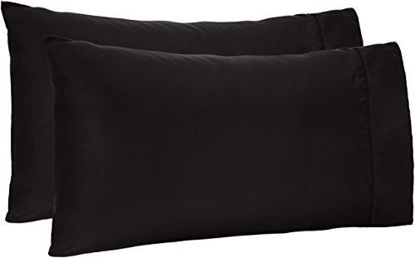 Picture of Amazon Basics Lightweight Super Soft Easy Care Microfiber Pillowcases - 2-Pack, King, Black