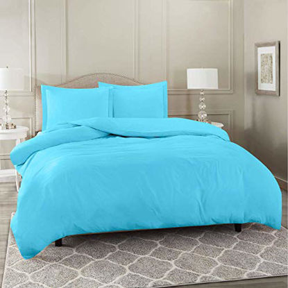 Picture of Nestl Duvet Cover 3 Piece Set - Ultra Soft Double Brushed Microfiber Hotel Collection - Comforter Cover with Button Closure and 2 Pillow Shams, Beach Blue - King 90"x104"