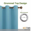 Picture of NICETOWN Thermal Insulated Curtains Blackout Draperies, Window Treatment Solid Grommet Room Darkening Drape Panels for Bedroom (Teal Blue, Set of 2, 34 by 45 inches Long)