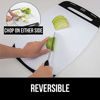 Picture of Gorilla Grip Original Oversized Cutting Board, 3 Piece, Perfect for the Dishwasher, Juice Grooves, Larger Thicker Boards, Easy Grip Handle, Non Porous, Set of 3, White Boards, Black, Aqua, Gray