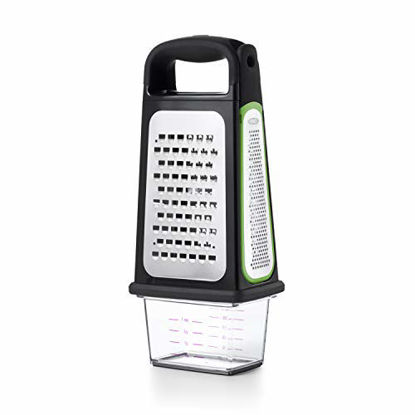Picture of OXO Etched Box Grater with Removable Zester, One size, Steel