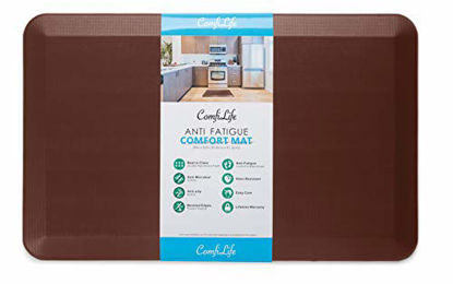 Picture of ComfiLife Anti Fatigue Floor Mat - 3/4 Inch Thick Perfect Kitchen Mat, Standing Desk Mat - Comfort at Home, Office, Garage - Durable - Stain Resistant - Non-Slip Bottom (20" x 32", Brown)
