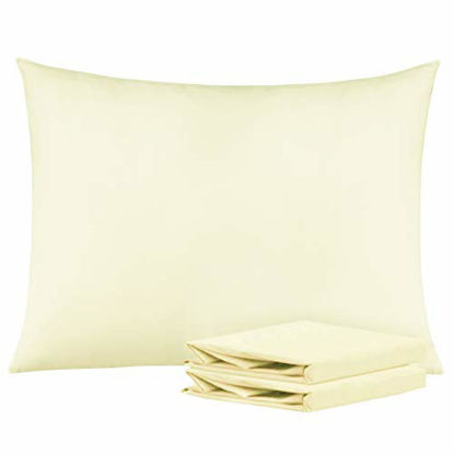 Picture of NTBAY Standard Pillowcases Set of 2, 100% Brushed Microfiber, Soft and Cozy, Wrinkle, Fade, Stain Resistant with Envelope Closure, 20 x 26 Inches, Ivory