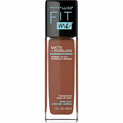 Picture of Maybelline Fit Me Matte + Poreless Liquid Foundation Makeup, Nutmeg, 1 fl; oz; Oil-Free Foundation