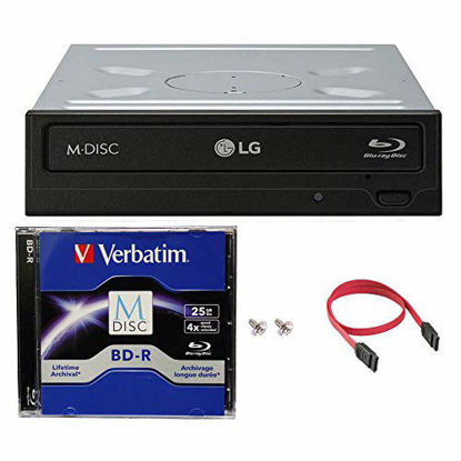Picture of LG WH14NS40 16X Blu-ray BDXL DVD CD Internal Burner Drive Bundle with Free 25GB M-DISC BD + SATA Cable + Mounting Screws