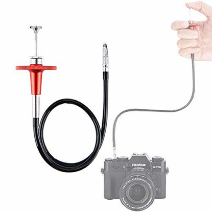 Picture of JJC 40cm Red Mechanical Cable Shutter Threaded Release, Bulb-Lock Design for Long Exposure, fits Fuji XT1 XT2 XT3 XT4 X100T Leica M6 M7 M8 Sony RX1 Nikon Df F4 FM2 F3 FE FM3a F80
