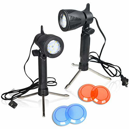 Picture of Emart Photography LED Continuous Light Lamp 5500K Portable Camera Photo Lighting for Table Top Studio - 2 Sets