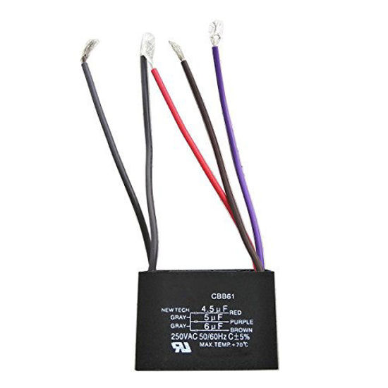 GetUSCart New CEILING FAN CAPACITOR CBB61 4.5uf + 6uf + 5uf 5 WIRE 250V