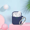Picture of AirPods Case Cover with Keychain, Full Protective Silicone AirPods Accessories Skin Cover for Women Girl with Apple AirPods Wireless Charging Case,Front LED Visible-Midnight Blue