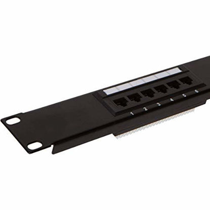 Picture of Buyer's Point 12 Port Cat6 RJ45 Patch Panel Rackmount or Wallmount with Punch Down Tool and Cable Management System (1, 12 Port), Server, Compatible with Cat 3/4/5/5e/6