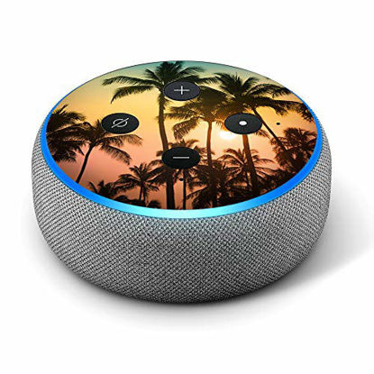 Picture of Palm Tree Sunset - Vinyl Decal Skin Compatible with Amazon Echo Dot 3rd Generation Alexa - Decorations for Your Smart Home Speakers, Great Accessories Gift for mom, dad, Birthday, Kids