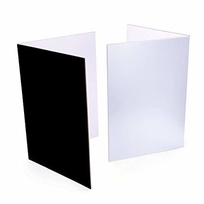 Picture of (2 PCS) Light Reflector 3 in 1 Photography Reflector Cardboard, A4 (12x8 Inch) Size Folding Light Diffuser Board for Still Life, Product and Food Photo Shooting - Black, Silver and White, 2 Pack