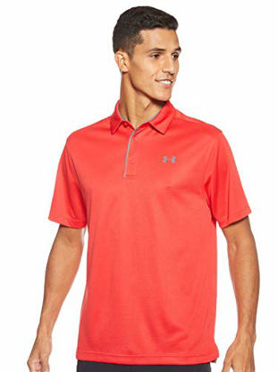 Picture of Under Armour Men's Tech Golf Polo , Red (600)/Graphite , 3X-Large Tall