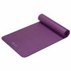 Picture of Gaiam Essentials Thick Yoga Mat Fitness & Exercise Mat with Easy-Cinch Yoga Mat Carrier Strap, Purple, 72"L x 24"W x 2/5 Inch Thick