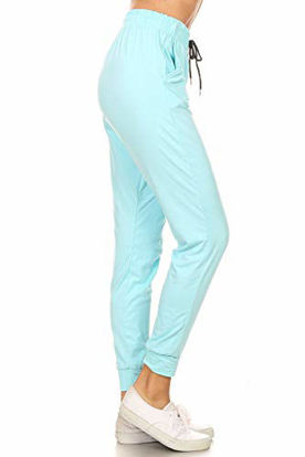 Picture of Leggings Depot JGA128-SKYBLUE-XL Solid Jogger Track Pants w/Pockets, X-Large
