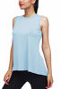 Picture of Mippo Cute Workout Tank Tops for Women Sleeveless Workout Clothes Open Back Work Out Shirts Woman Gym Yoga Shirts Muscle Tank Athletic Running Tank Tops Summer Tops for Women Light Blue L