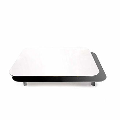 Picture of LimoStudio Table Top AGG835, 12 inch x 12 inch / 30cm x 30cm, Black & White Acrylic Reflective Display Table Background Tray for Photography