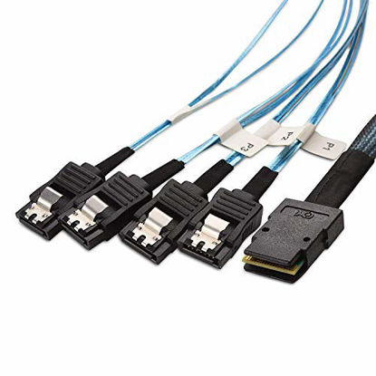 Picture of Cable Matters Internal Mini SAS to SATA Cable (SFF-8087 to SATA Forward Breakout) 3.3 Feet