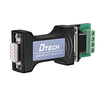 Picture of DTECH RS232 to RS485 Serial Converter Adapter with 4 Position Terminal Block for Industrial Long Haul Communication Data Supports 600W Anti-Surge