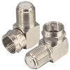 Picture of Coaxial Cable Right Angle Connector F Type Female to Male Adapter Right Angle Coax Connector F Male to Female Coaxial RG6 Adapter for Coax Cable and Wall Plates Coax 90 Degree Pack of 2