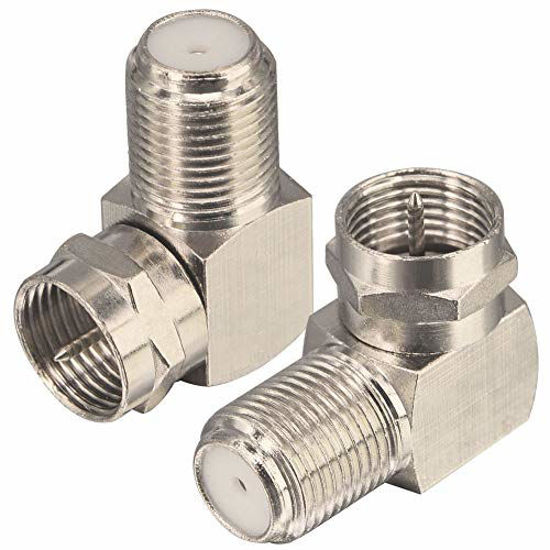 GetUSCart Coaxial Cable Right Angle Connector F Type Female to Male