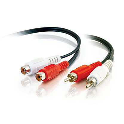 Picture of C2G 40468 Value Series RCA Stereo Audio Extension Cable, Black (6 Feet, 1.82 Meters)