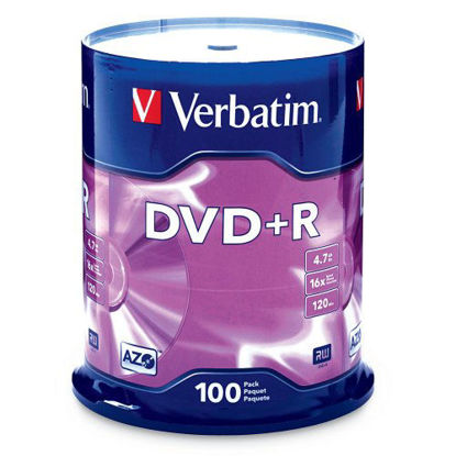 Picture of Verbatim AZO DVD+R 4.7GB 16X with Branded Surface - 100pk Spindle FFP