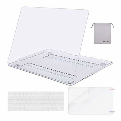 Picture of MOSISO Compatible with MacBook Pro 13 inch Case 2016-2020 Release A2338 M1 A2289 A2251 A2159 A1989 A1706 A1708, Plastic Hard Shell Case&Keyboard Cover Skin&Screen Protector&Storage Bag, Crystal Clear