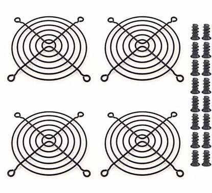 Picture of Easycargo 4pcs 92mm Fan Grill 92mm Guard Black with Screws (Black 92mm)