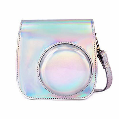 Picture of Phetium Instant Camera Case Compatible with Instax Mini 11,PU Leather Bag with Pocket and Adjustable Shoulder Strap (Magic Silver)