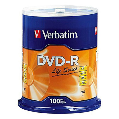Picture of Verbatim DVD-R Life Series 4.7GB 16x, 100 Pack
