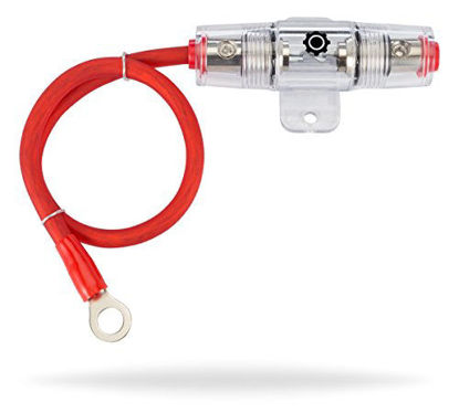 Picture of InstallGear 8 Gauge AWG 1ft Power Wire with 100A AGU Fuse Holder - 99.9% Oxygen-Free Copper