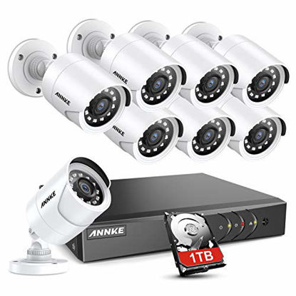 Picture of ANNKE 5MP Lite 8CH Security Surveillance Camera System H.265+ Wired DVR and (8)×1080P HD Weatherproof CCTV Camera System, 100ft Night Vision,Easy Remote Access, 1TB Hard Drive--Y200