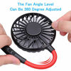 Picture of Neck Fan, XINBAOHONG Portable USB Rechargeable LED Fan Headphone Design Hand Free Personal Fan Wearable Cooler Fan with Dual Wind Head for Traveling Outdoor Office (black)