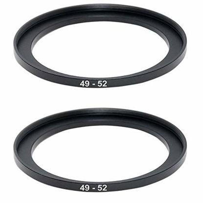 Picture of (2 Packs) 49-52MM Step-Up Ring Adapter, 49mm to 52mm Step Up Filter Ring, 49mm Male 52mm Female Stepping Up Ring for DSLR Camera Lens and ND UV CPL Infrared Filters
