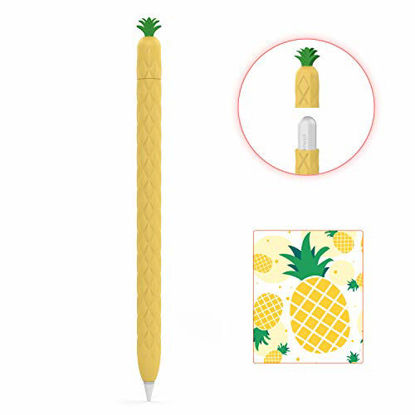 Picture of AhaStyle Cute Fruit Design Case Sleeve for Apple Pencil 2nd Gen, Silicone Soft Protective Cover Accessories Compatible with Apple Pencil 2nd Generation, iPad Pro 11 12.9 inch (Yellow)