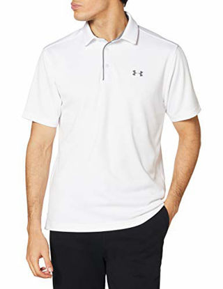 Picture of Under Armour Men's Tech Golf Polo, White (100)/Graphite, Large
