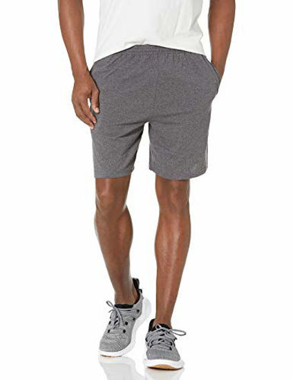Hanes Men's Cotton Jersey Short With Pockets,Charcoal Heather,XLarge 