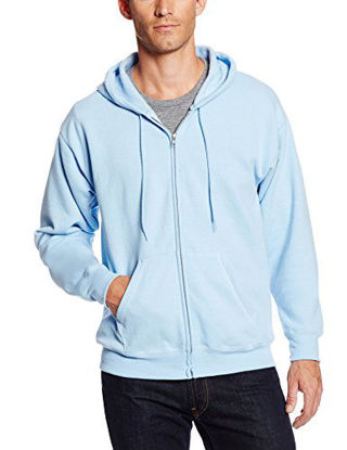 Picture of Hanes Men's Full-Zip Eco-Smart Fleece Hoodie, Light Blue, XX-Large