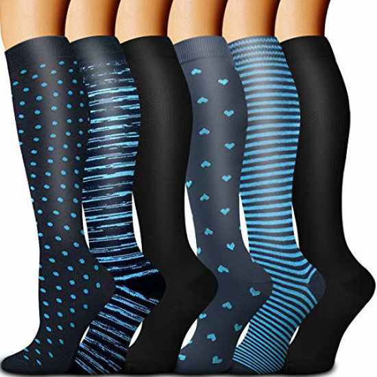 Picture of Copper Compression Socks Women & Men Circulation(6 pairs) - Best for Running, Nursing, Hiking, Recovery & Flight Socks
