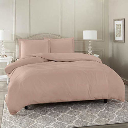 Picture of Nestl Duvet Cover 2 Piece Set - Ultra Soft Double Brushed Microfiber Hotel Collection - Comforter Cover with Button Closure and 1 Pillow Sham, Taupe - Twin (Single) 68"x90"