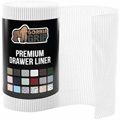 Picture of Gorilla Grip Original Drawer and Shelf Liner, Non Adhesive Roll, 20 Inch x 20 FT, Durable and Strong, Grip Liners for Drawers, Shelves, Cabinets, Storage, Kitchen and Desks, Snow White