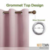 Picture of NICETOWN Blackout Draperies Curtains for Girls Room, Nursery Essential Thermal Insulated Grommet Top Blackout Panels (Lavender Pink, 1 Pair, 34 x 54 inches)