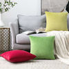 Picture of MIULEE Pack of 2 Velvet Pillow Covers Decorative Square Pillowcase Soft Solid Cushion Case for Decor Sofa Bedroom Car 24 x 24 Inch Red