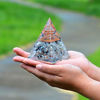 Picture of New Inspirational Orgonite Pyramid for Success | Rainbow Moonstone Orgone Pyramid for Anti-stress - Calmness - Growth - Strength - Healing Crystal Gemstone Pyramid