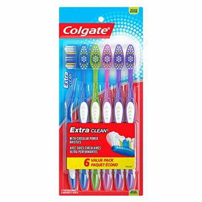 Picture of Colgate Extra Clean Full Head Toothbrush, Medium - 6 Count