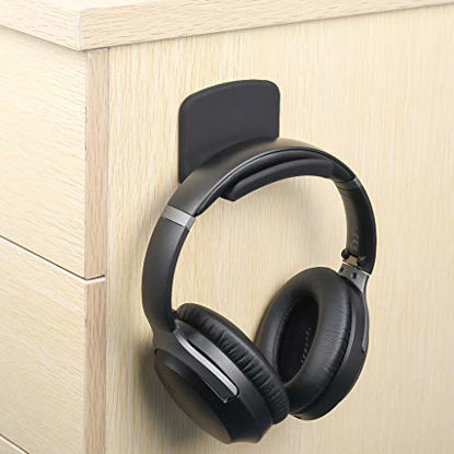 Picture of Neetto Headphone Hanger Holder Wall Mount, Headset Hook Under Desk, Universal Stand for Sennheiser, Sony, Bose, Beats, AKG, Audio-Technica, Gaming Headphones, Earphones, Cables - HS907