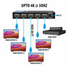 Picture of 4K 1x4 HDMI Splitter by OREI - 1 Port to 4 HDMI Display Duplicate/Mirror - Powered Splitter Ver 1.4 Certified for Full HD 1080P High Resolution & 3D Support (One Input To Four Outputs) - HD-104 Black